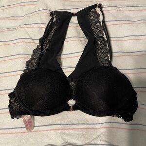 5/$25 SALE Pink VS Date Push-up Underwire 32B Elegant Black Lace Women's Bra